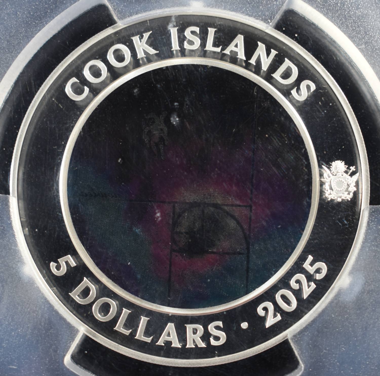 2025 COOK IS. COLORIZED GLASS & SILVER PCGS MS70