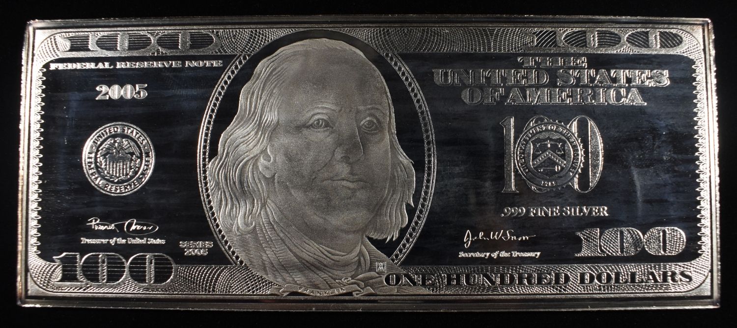 2005 $100 4 OZ .999 SILVER NOTE