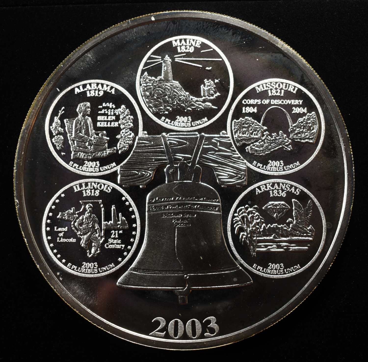 2003-D WASHINGTON 4 OZ 0.999 SILVER QUARTER