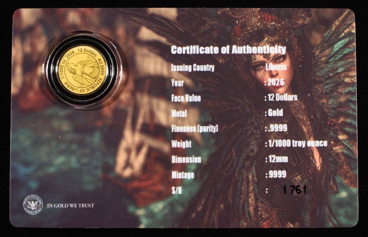 (5) SIREN 2026 $12 GOLD 1/1000TH OZ