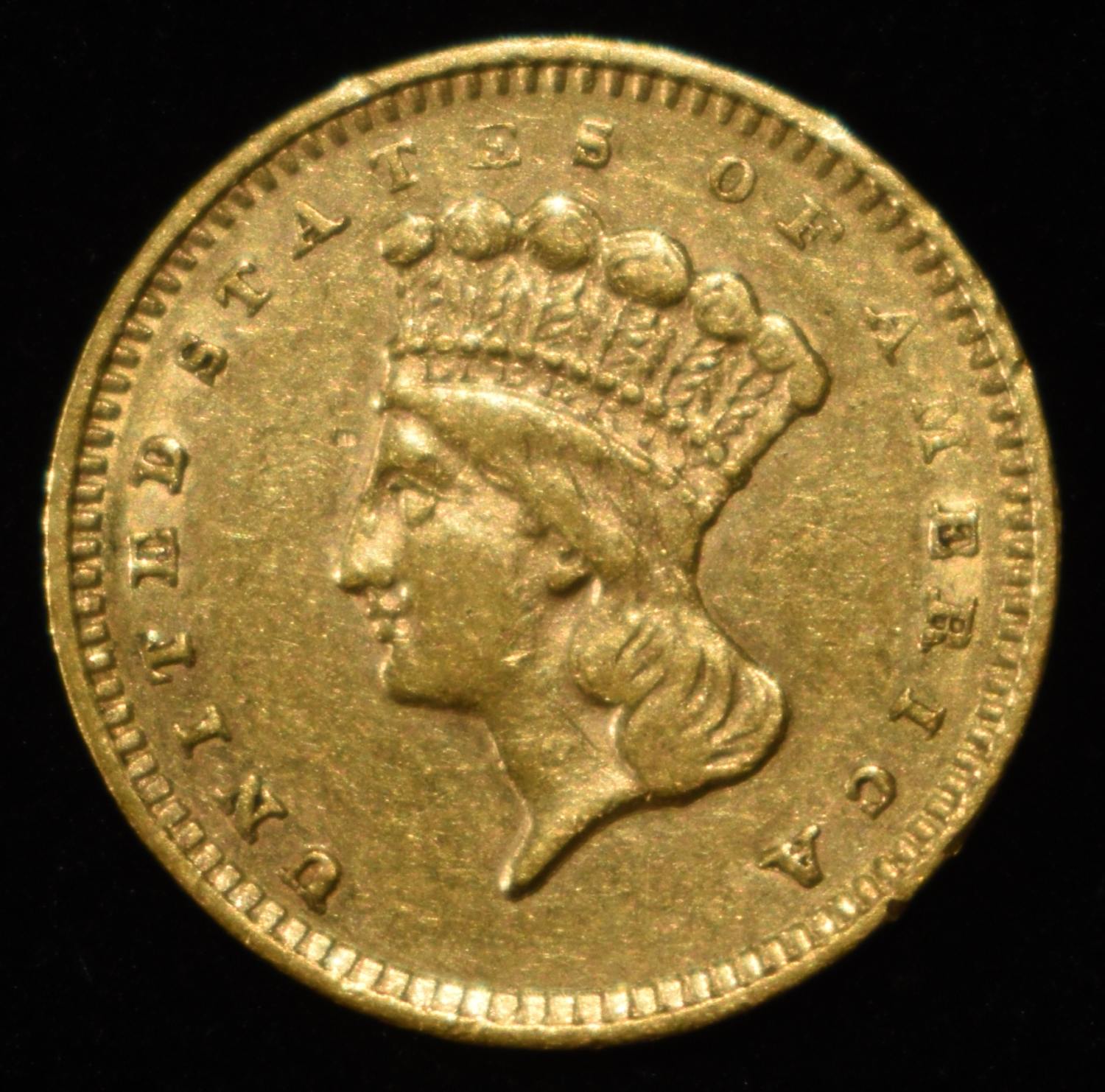 1860-S $1 TYPE3 GOLD NICE AU/UNC VERY SCARCE DATE