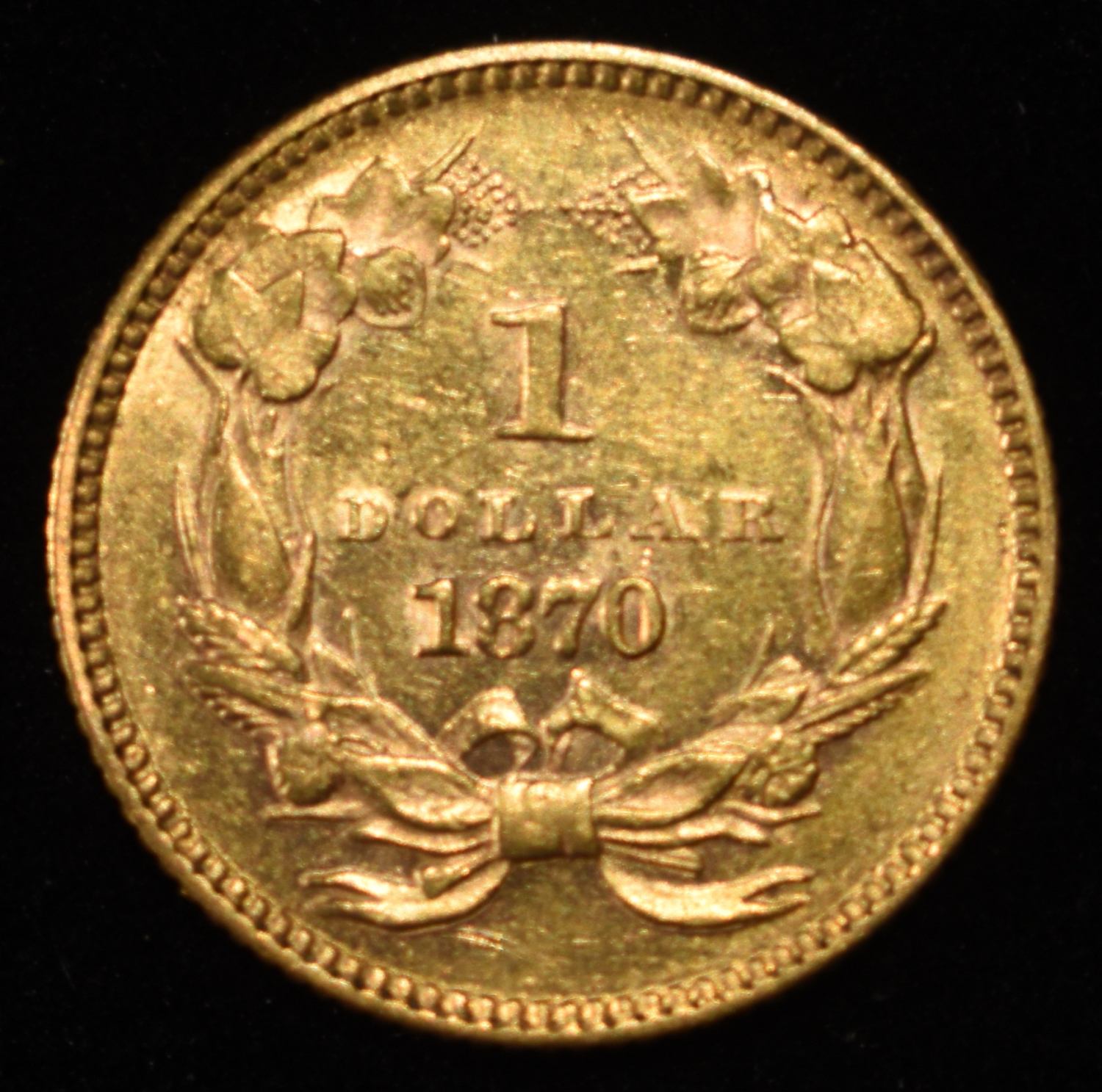 1870 $1 TYPE3 GOLD CH BU
