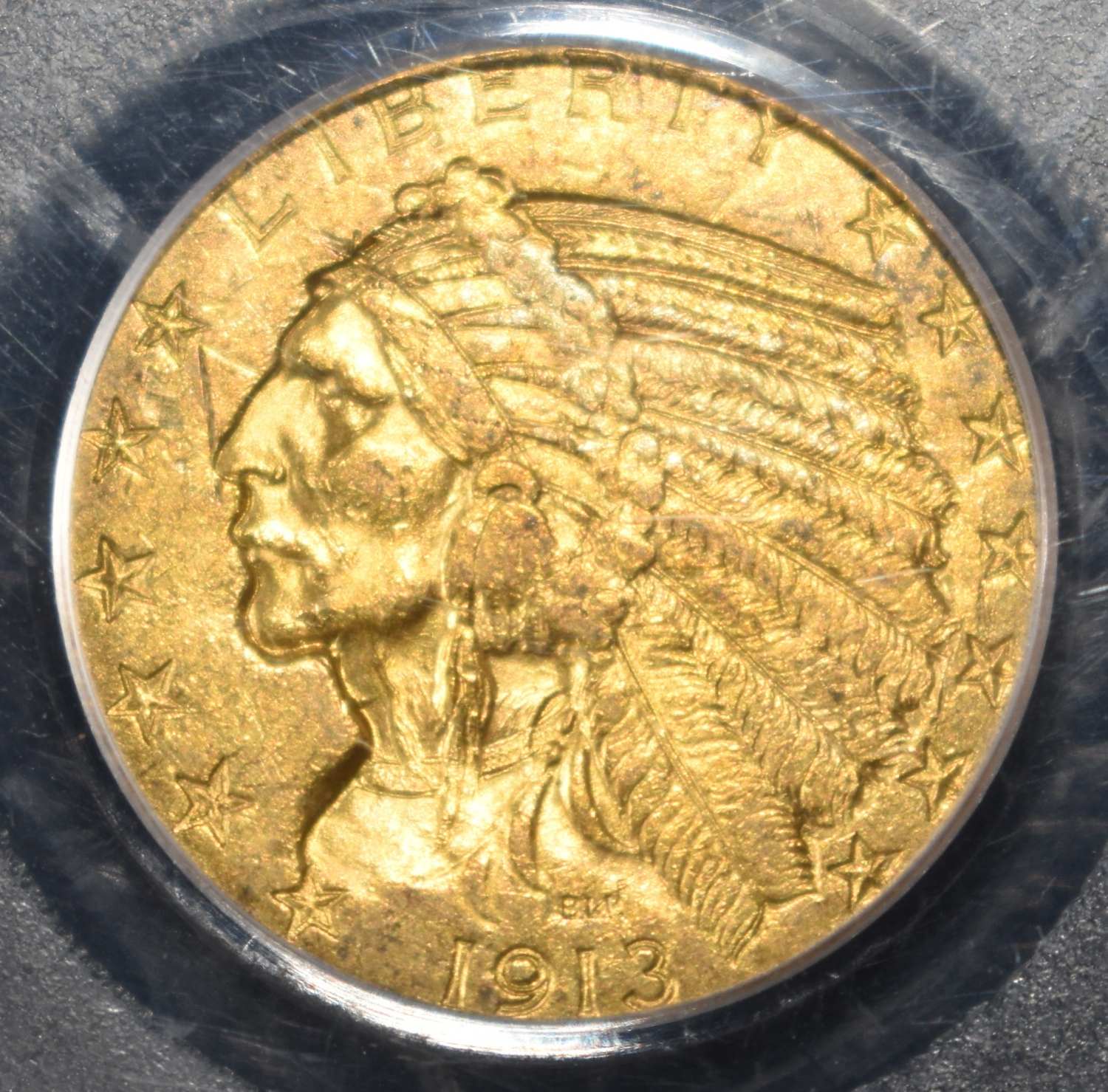 1913 $5 GOLD INDIAN PCGS MS-61