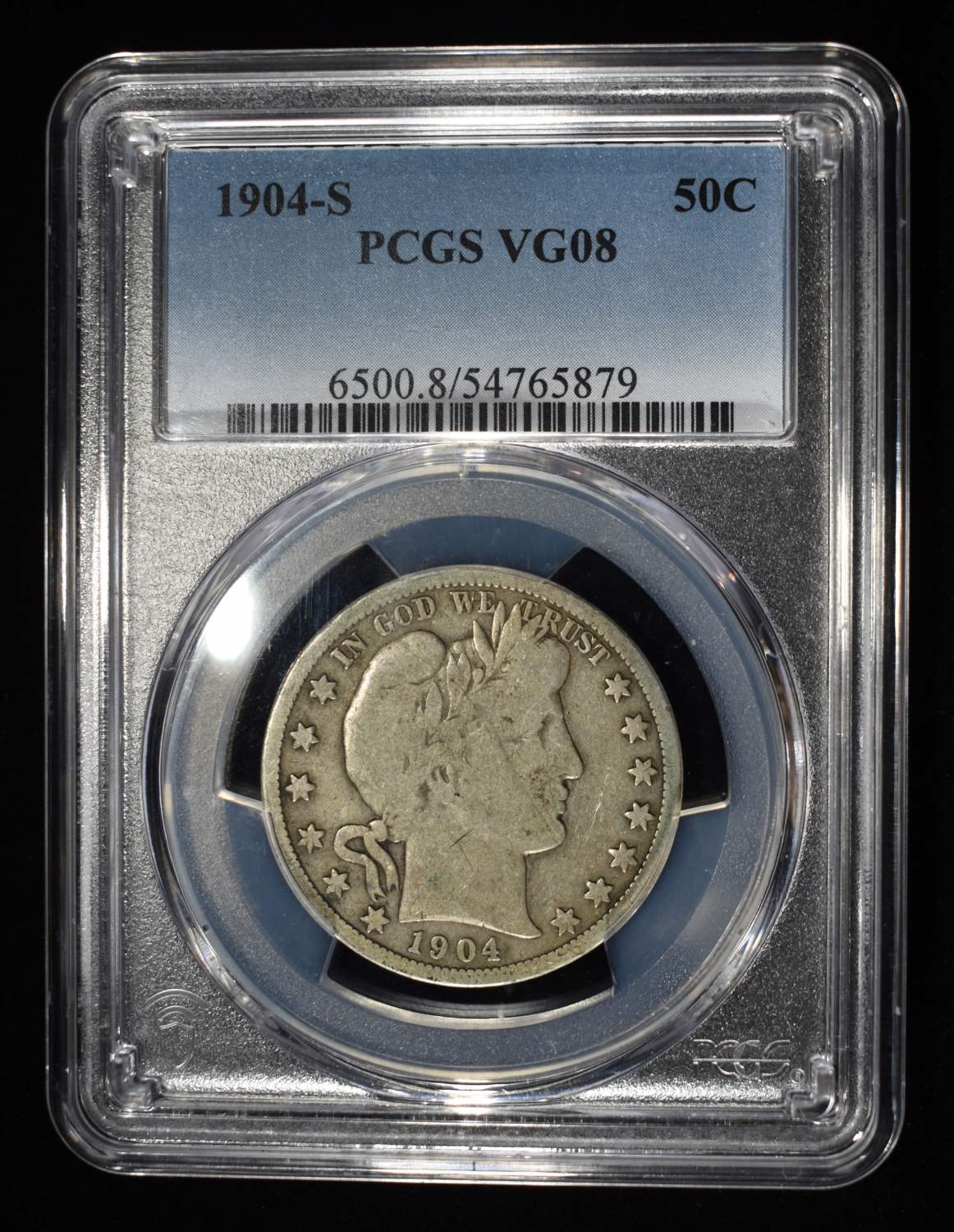 1904-S BARBER HALF DOLLAR PCGS VG-8