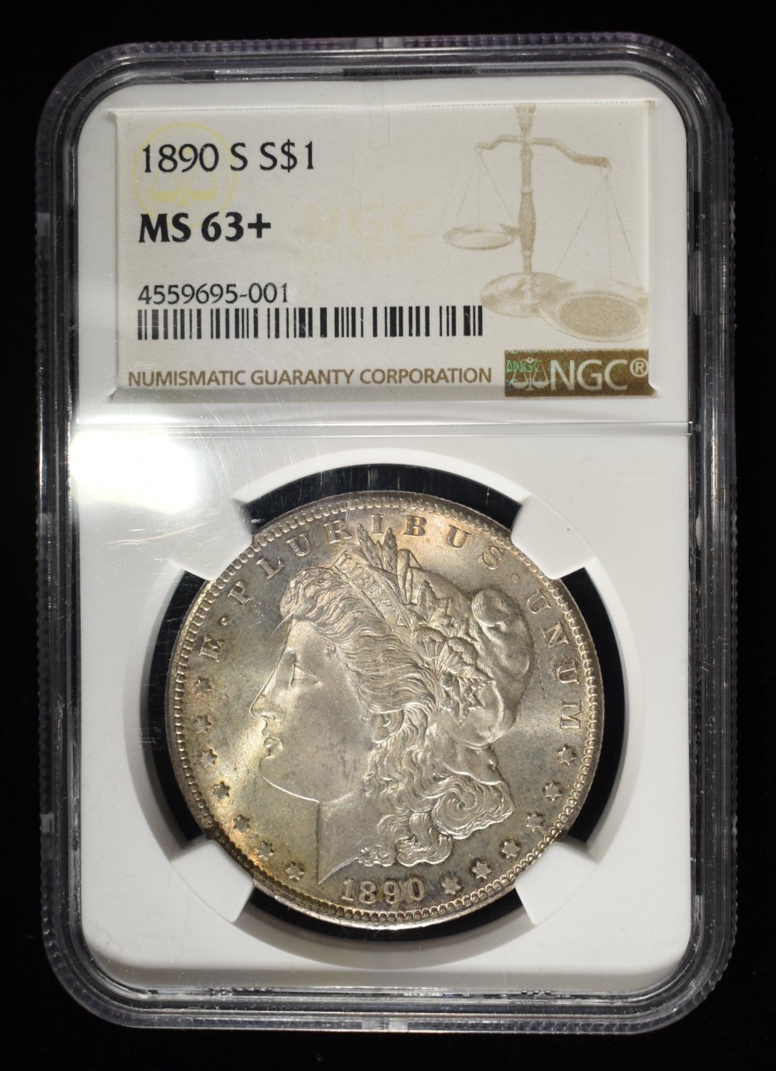 1890-S MORGAN DOLLAR NGC MS-63+