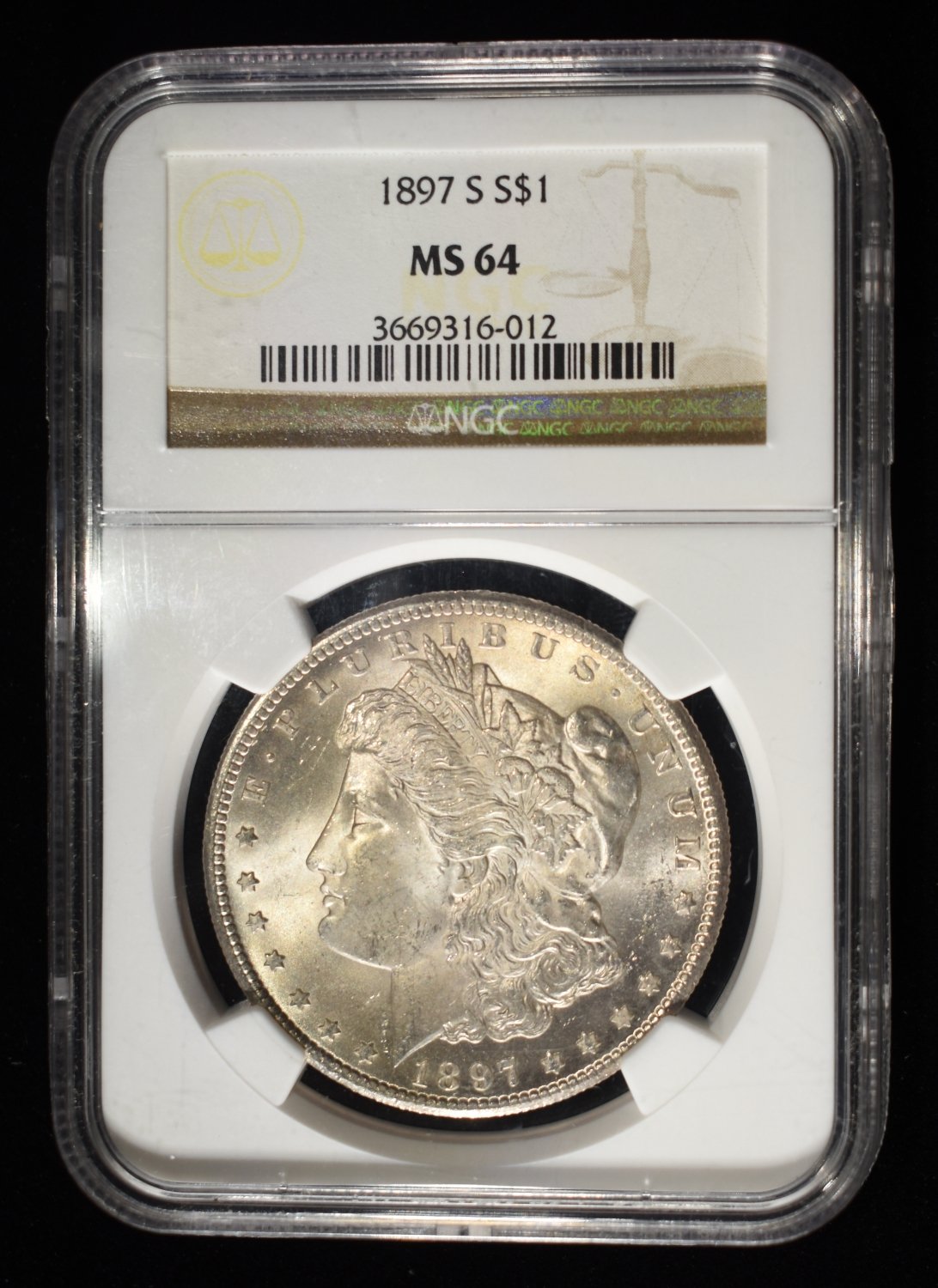 1897-S MORGAN DOLLAR NGC MS-64