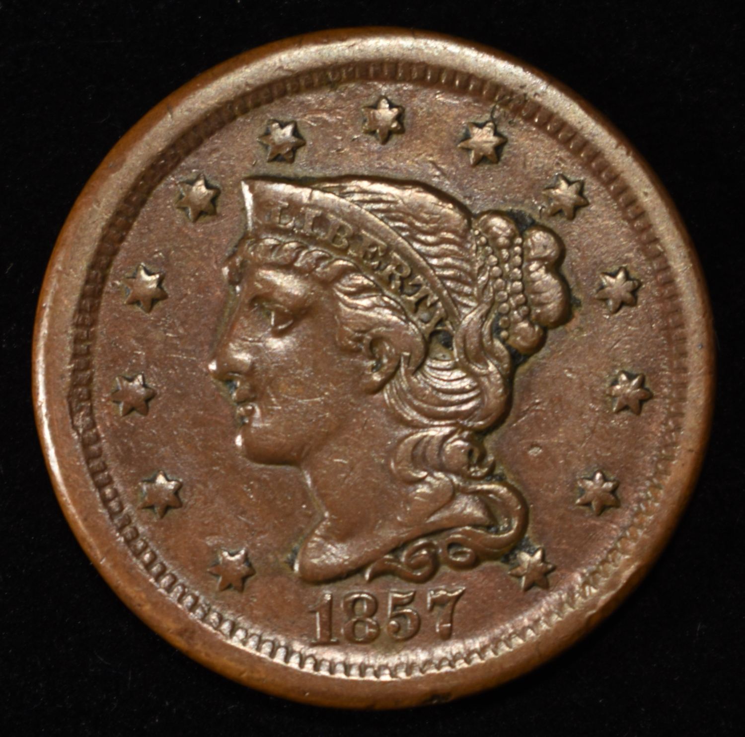 1857 LARGE CENT AU