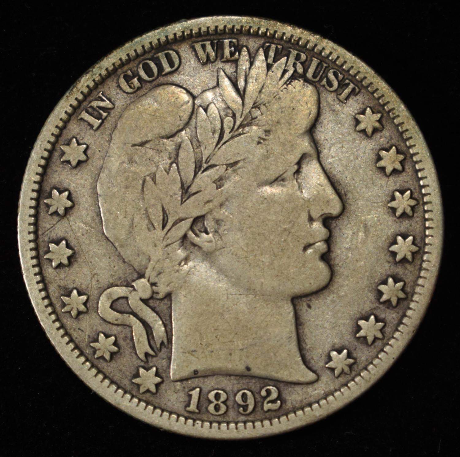 1892-S BARBER HALF DOLLAR FINE