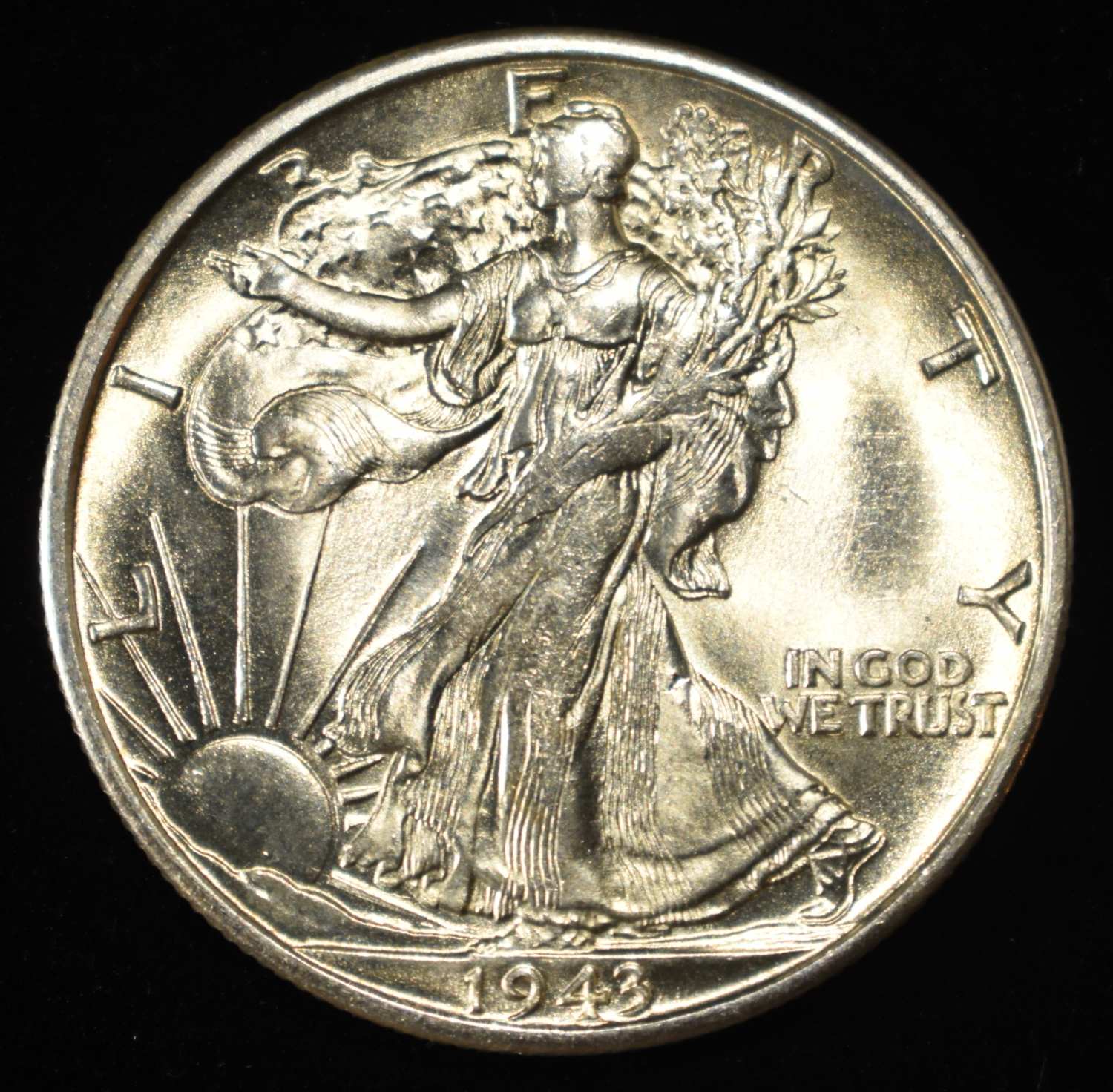 1943-S WALKING LIBERTY HALF DOLLAR GEM BU