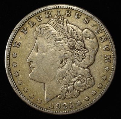 1921-S MORGAN DOLLAR. TOP RATED AUCTION HOUSE ESTIMATE $75 - $100.