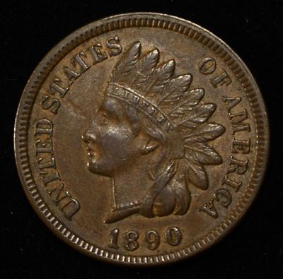 1890 INDIAN HEAD CENT CH BU BN. LEADERS IN ON-LINE AUCTIONS ESTIMATE $110 - $160.