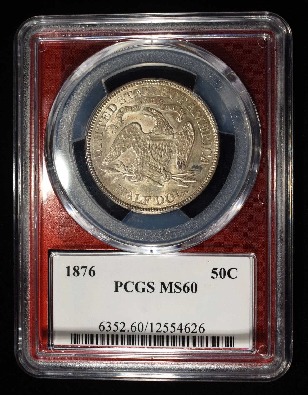 1876 LIBERTY SEATED 50C PCGS MS60