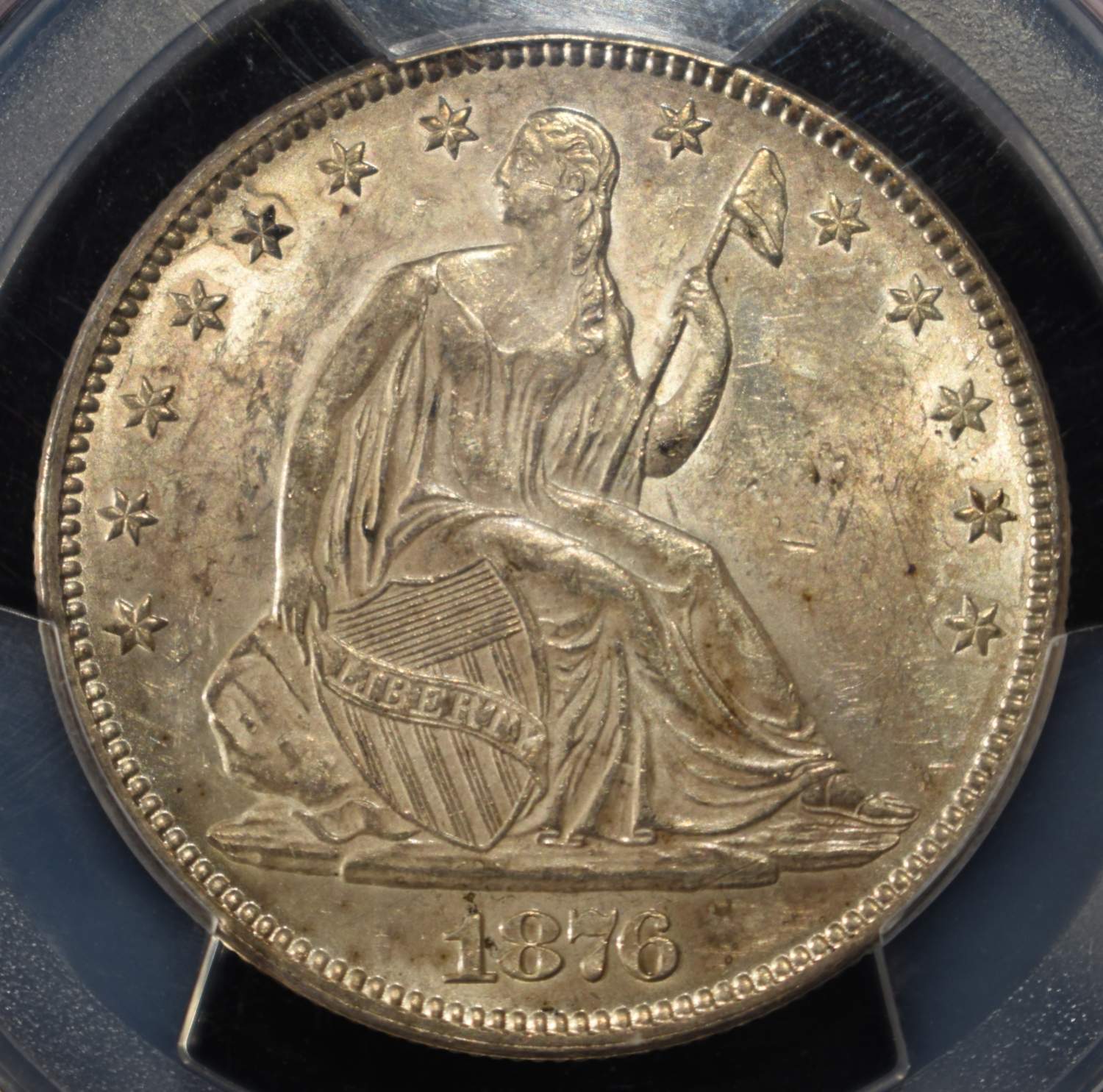 1876 LIBERTY SEATED 50C PCGS MS60
