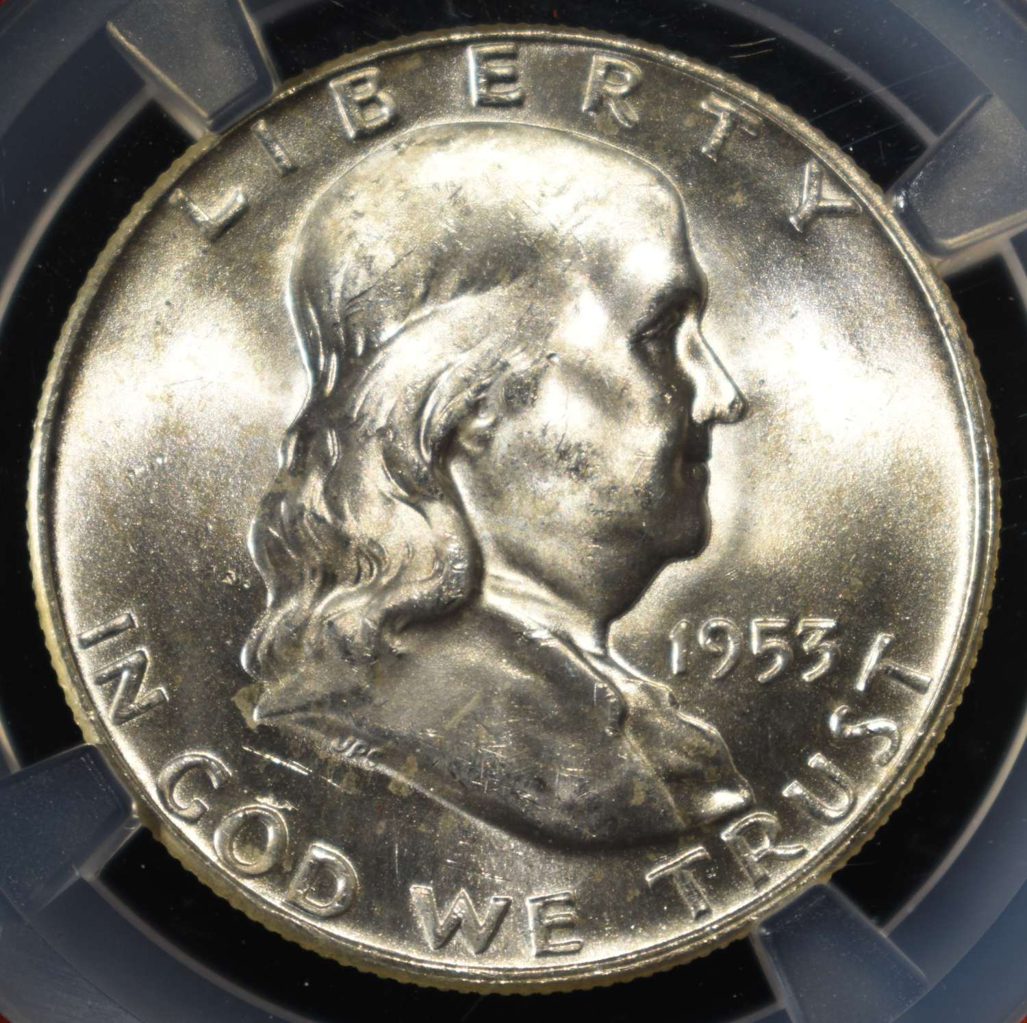 1953-D FRANKLIN HALF DOLLAR NGC MS64