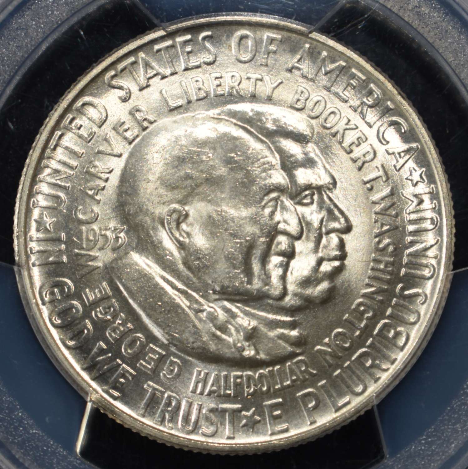 1953 WASHINGTON-CARVER COMMEM HALF PCGS MS-65