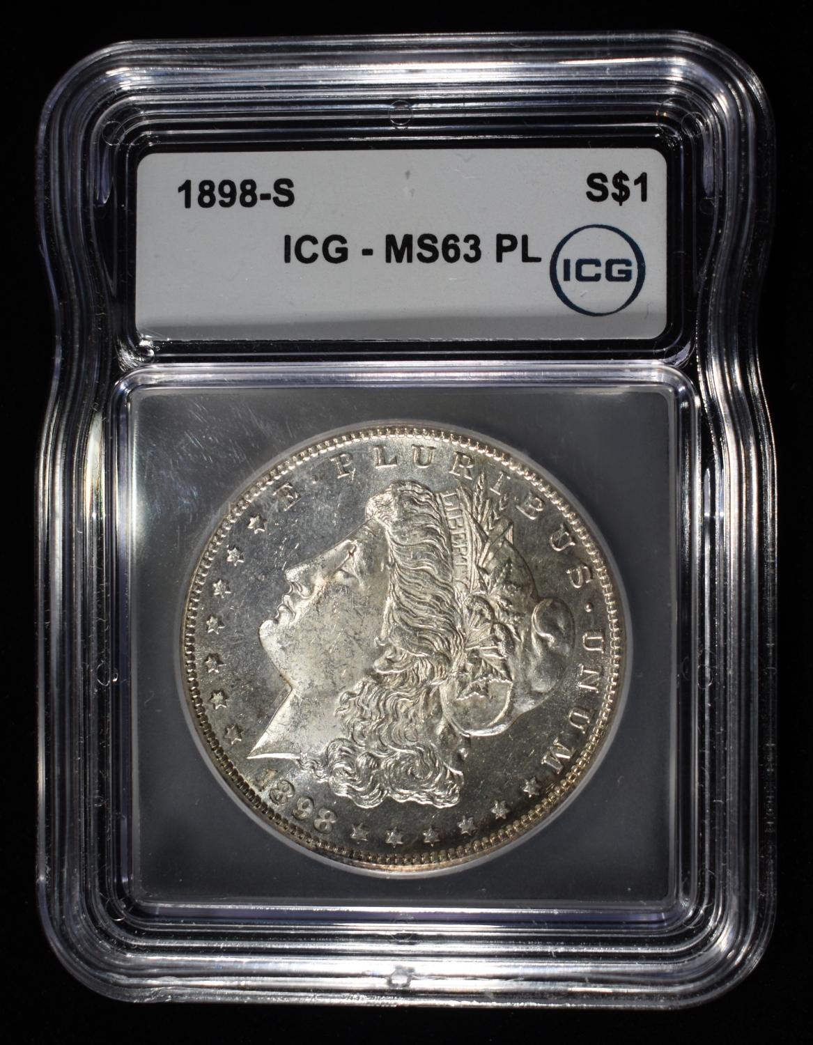 1898-S MORGAN DOLLAR ICG MS-63 PL
