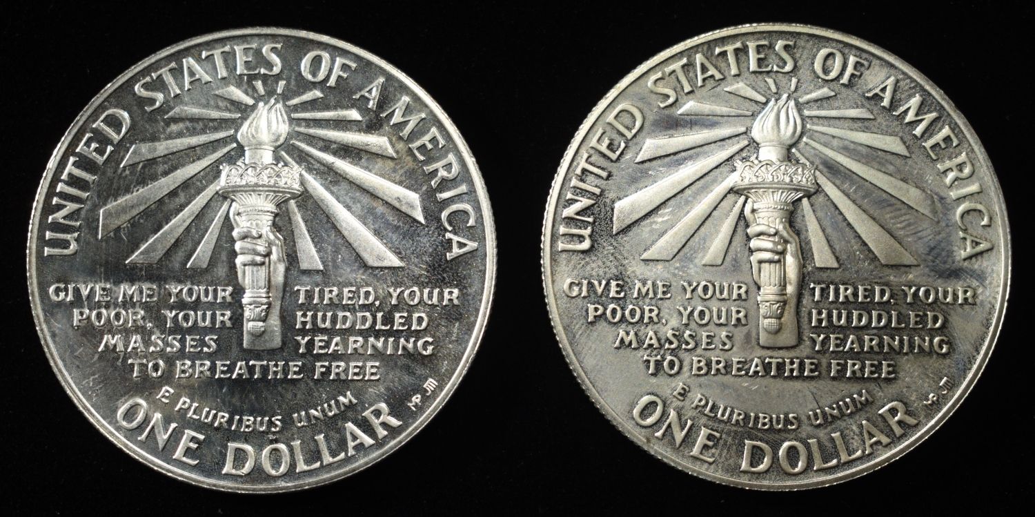 (2) 1986-S $1 COMMEMS 90% SILVER