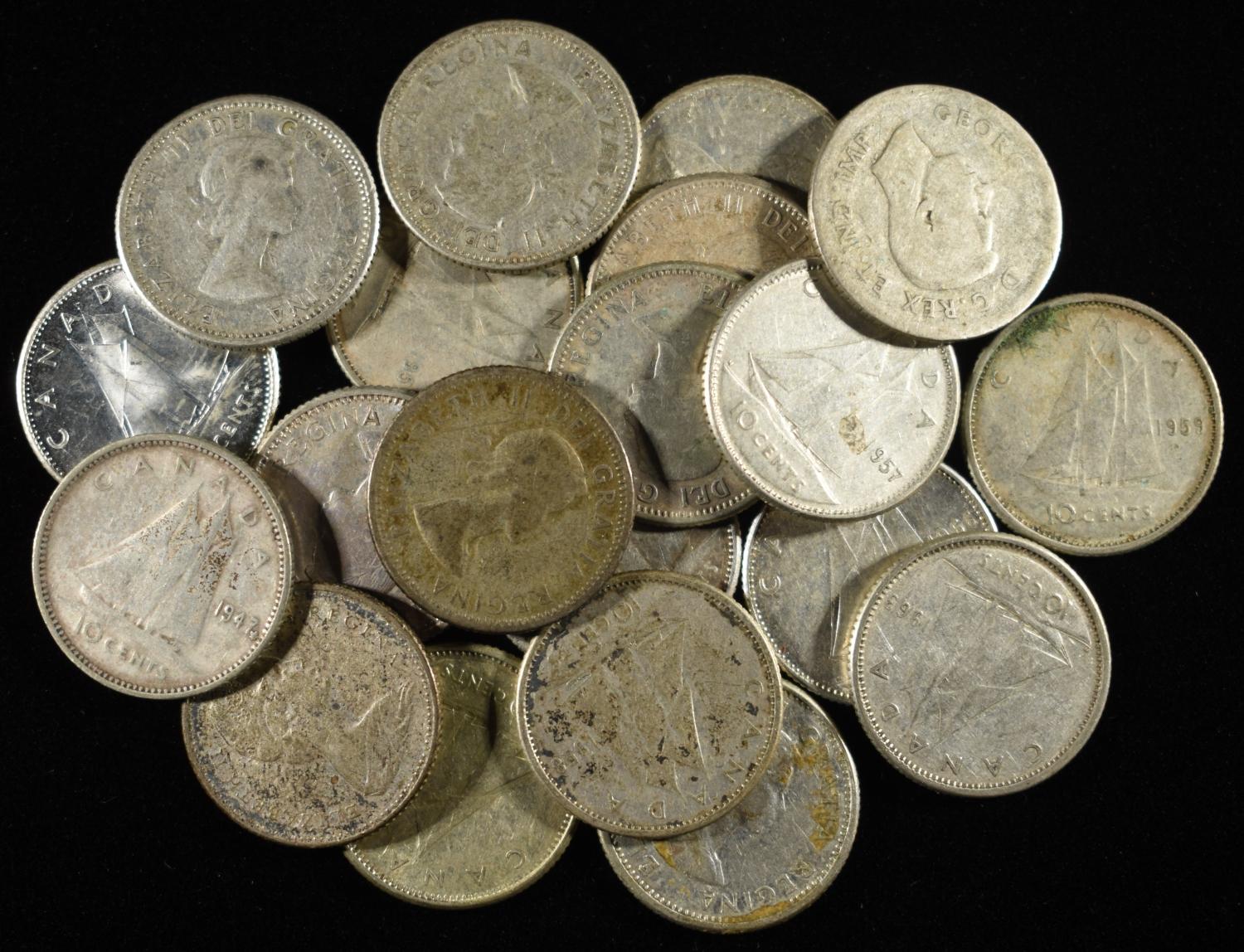 (20) 10C CANADIAN 80% SILVER