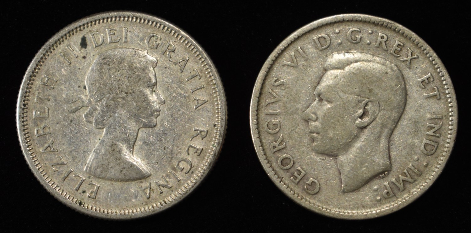 (10) 25C CANADIAN 80% SILVER