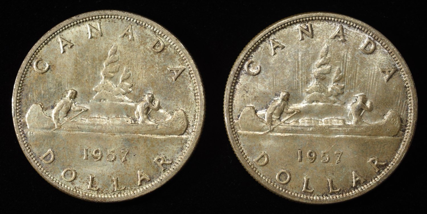 (2) $1 CANADIAN 80% SILVER