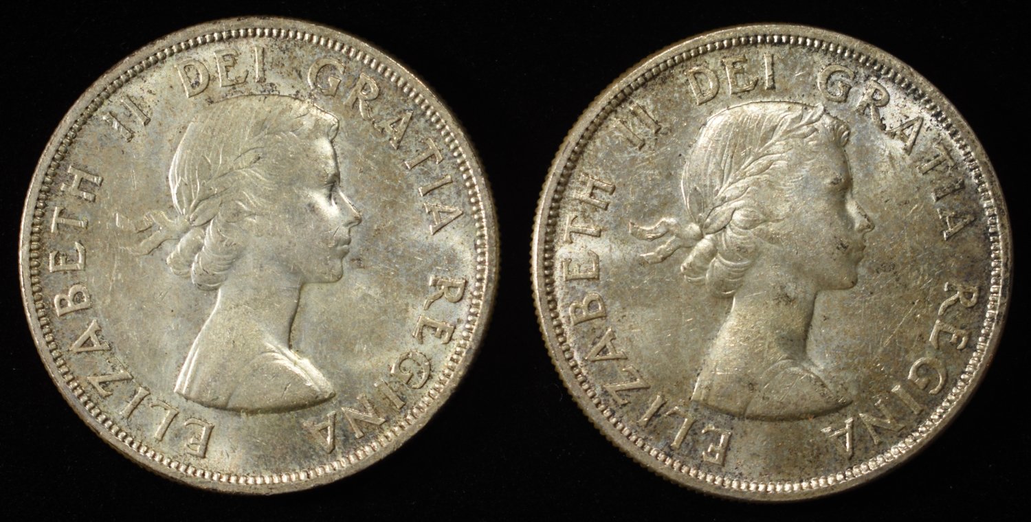 (2) $1 CANADIAN 80% SILVER