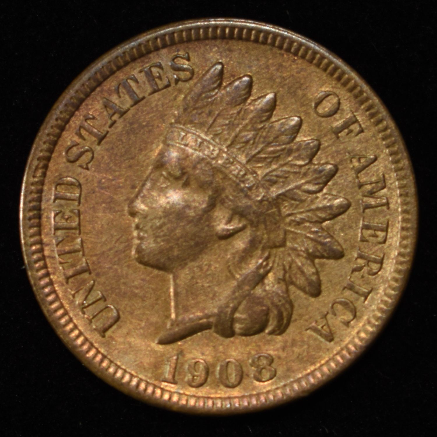 1908-S INDIAN HEAD CENT BU