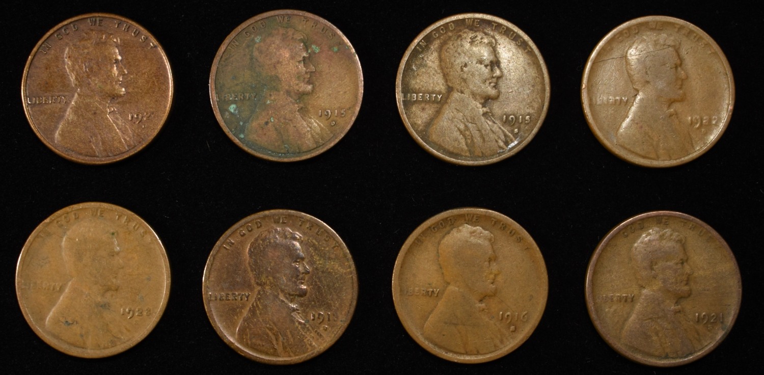 8 NICE EARLY SEMIKEY WHEAT CENTS