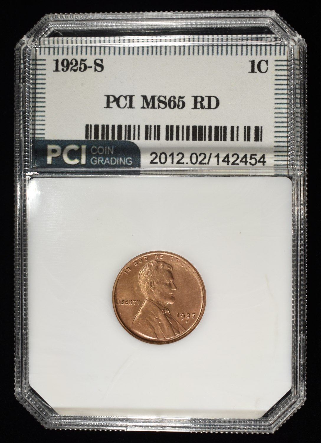 1925-S WHEAT CENT PCI GEM BU RD