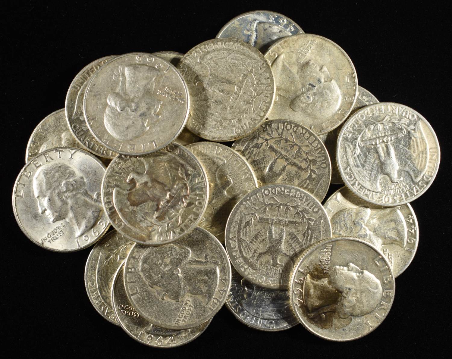 (20) 90% SILVER WASHINGTON QUARTERS