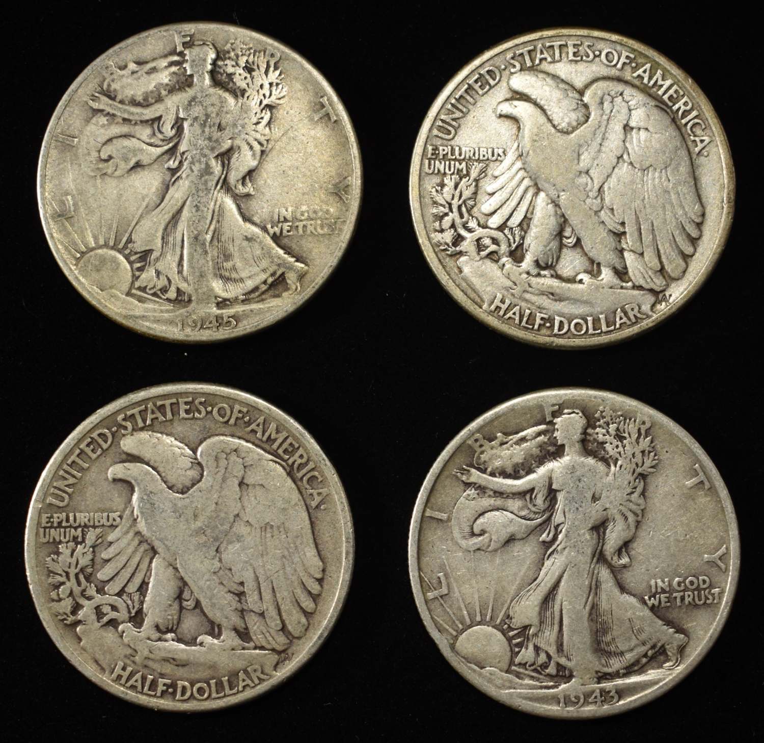 (10) WALKING LIBERTY HALF DOLLARS