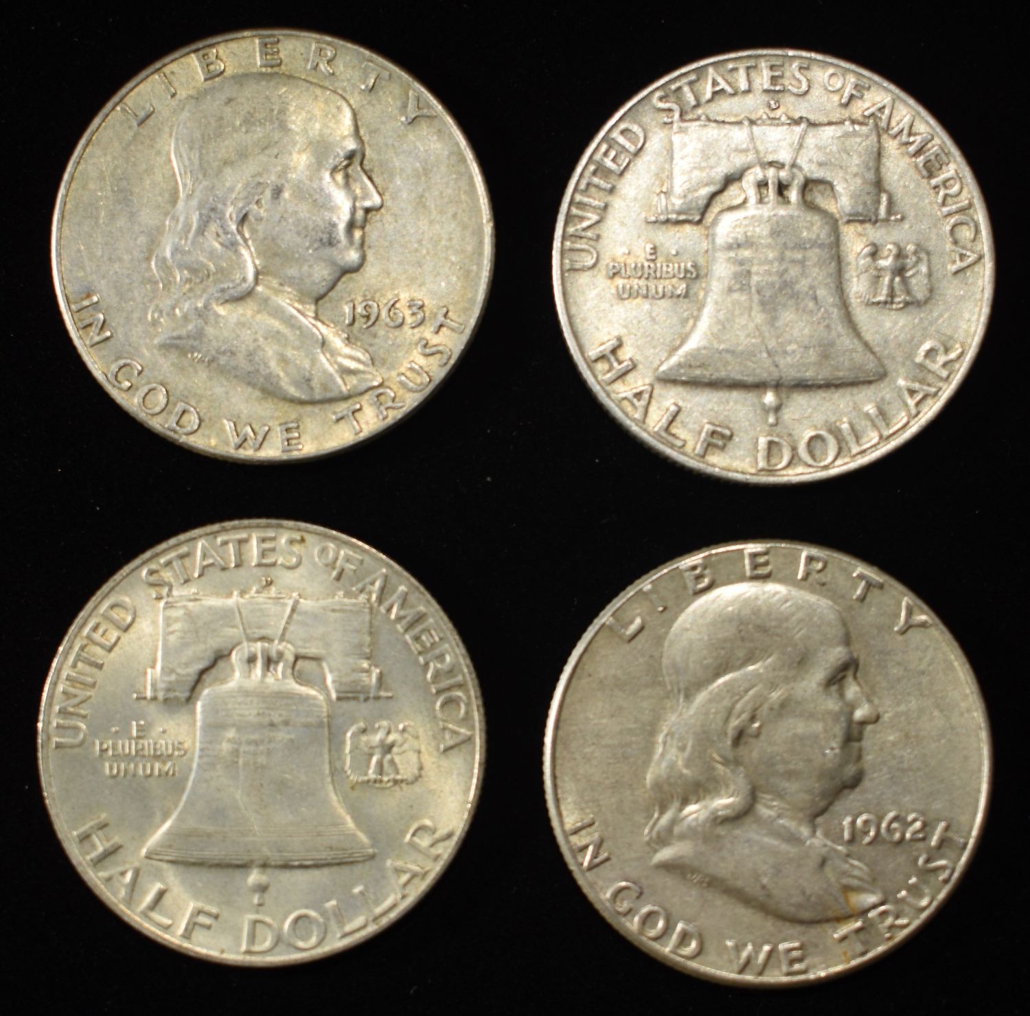 (10) FRANKLIN HALF DOLLARS