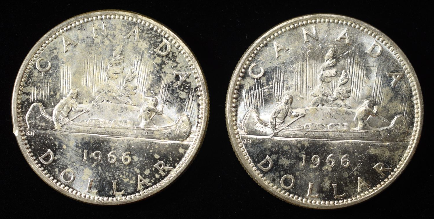 (2)80% SILVER CANADIAN DOLLARS