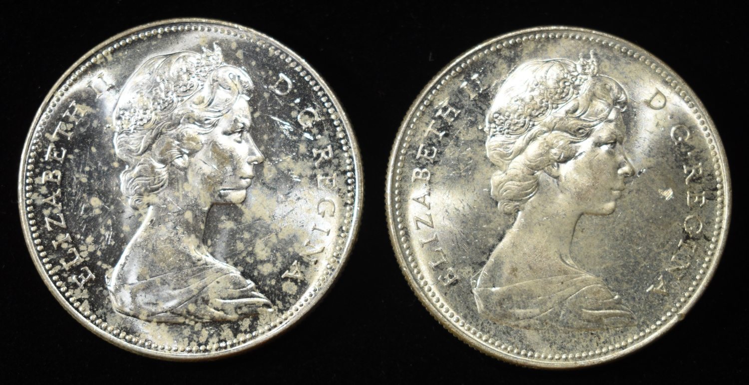 (2)80% SILVER CANADIAN DOLLARS