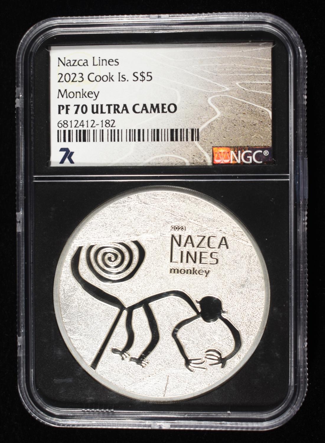 2023 COOK IS. NAZCA LINES MONKEY NGC PF70 UCAM