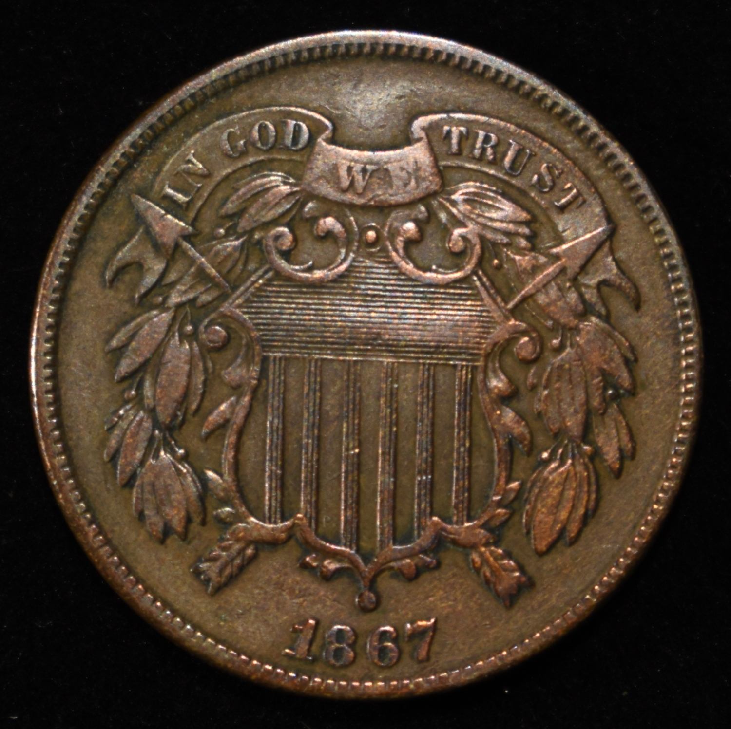 1867 2-CENT PIECE F/VF