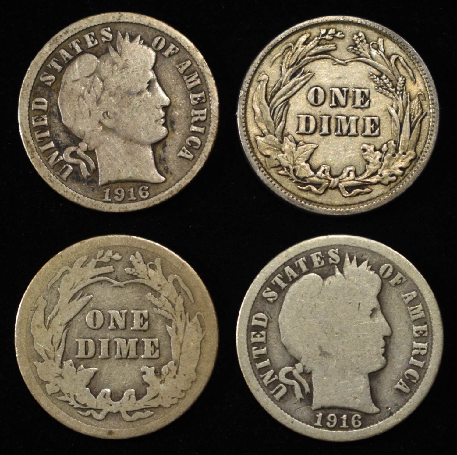 (10) BARBER DIMES
