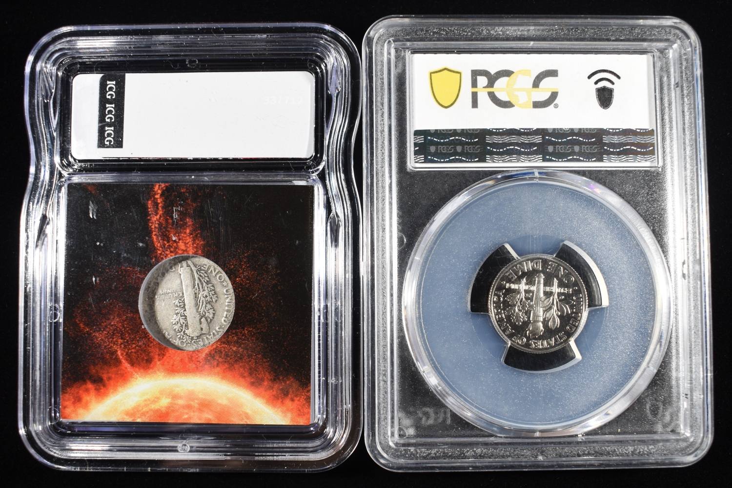 (2) GRADED DIMES
