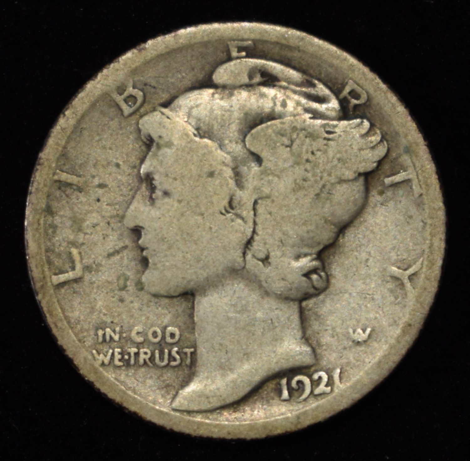 1921 MERCURY DIME