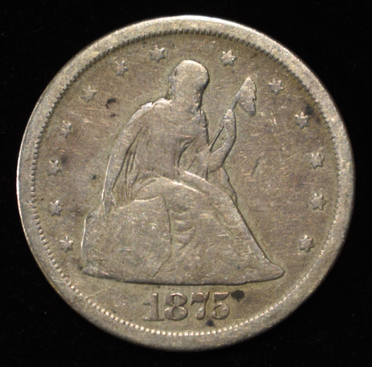1875-S 20-CENT PIECE GOOD