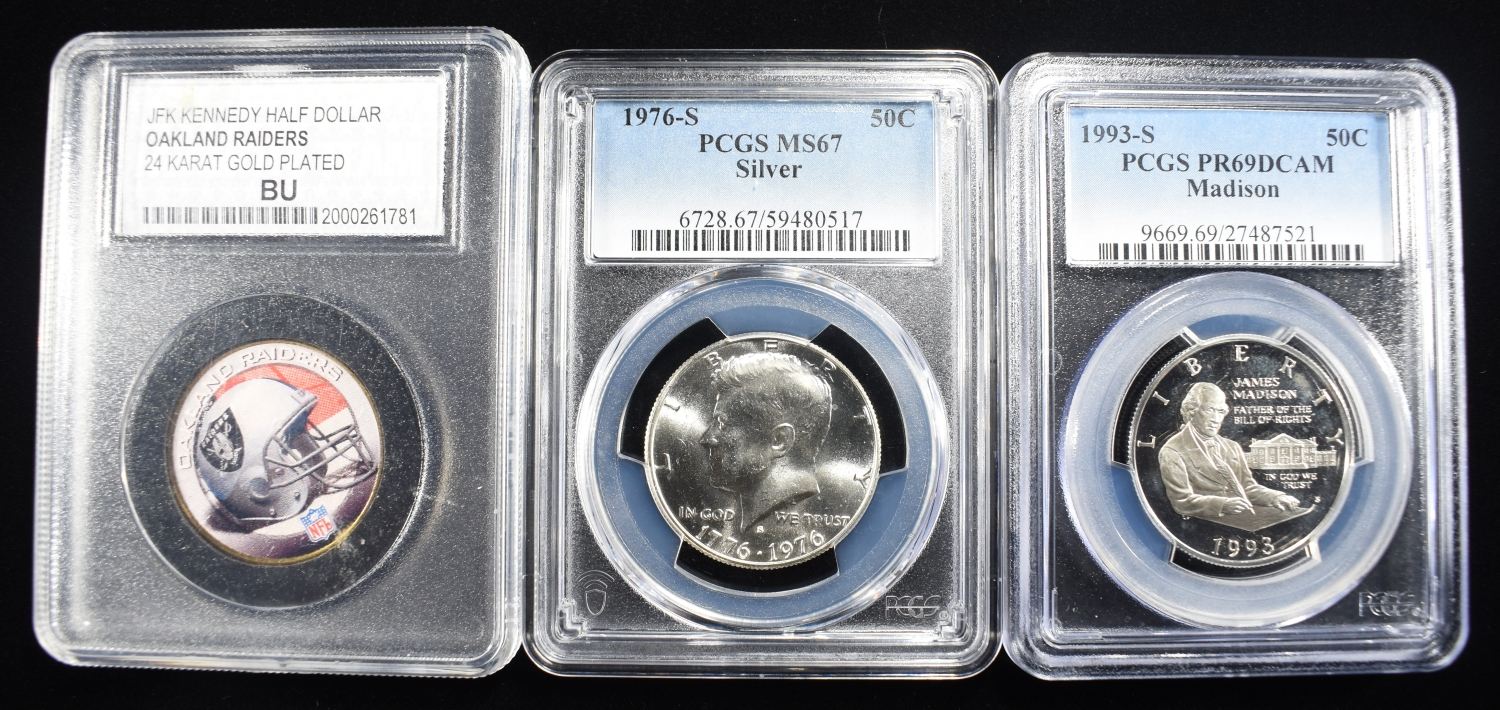 (3) MISC GRADED COINS