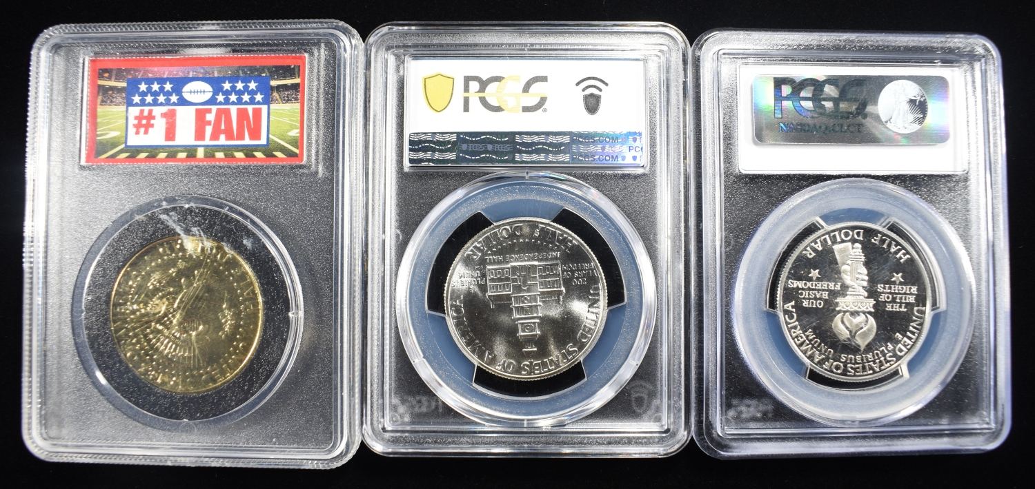 (3) MISC GRADED COINS