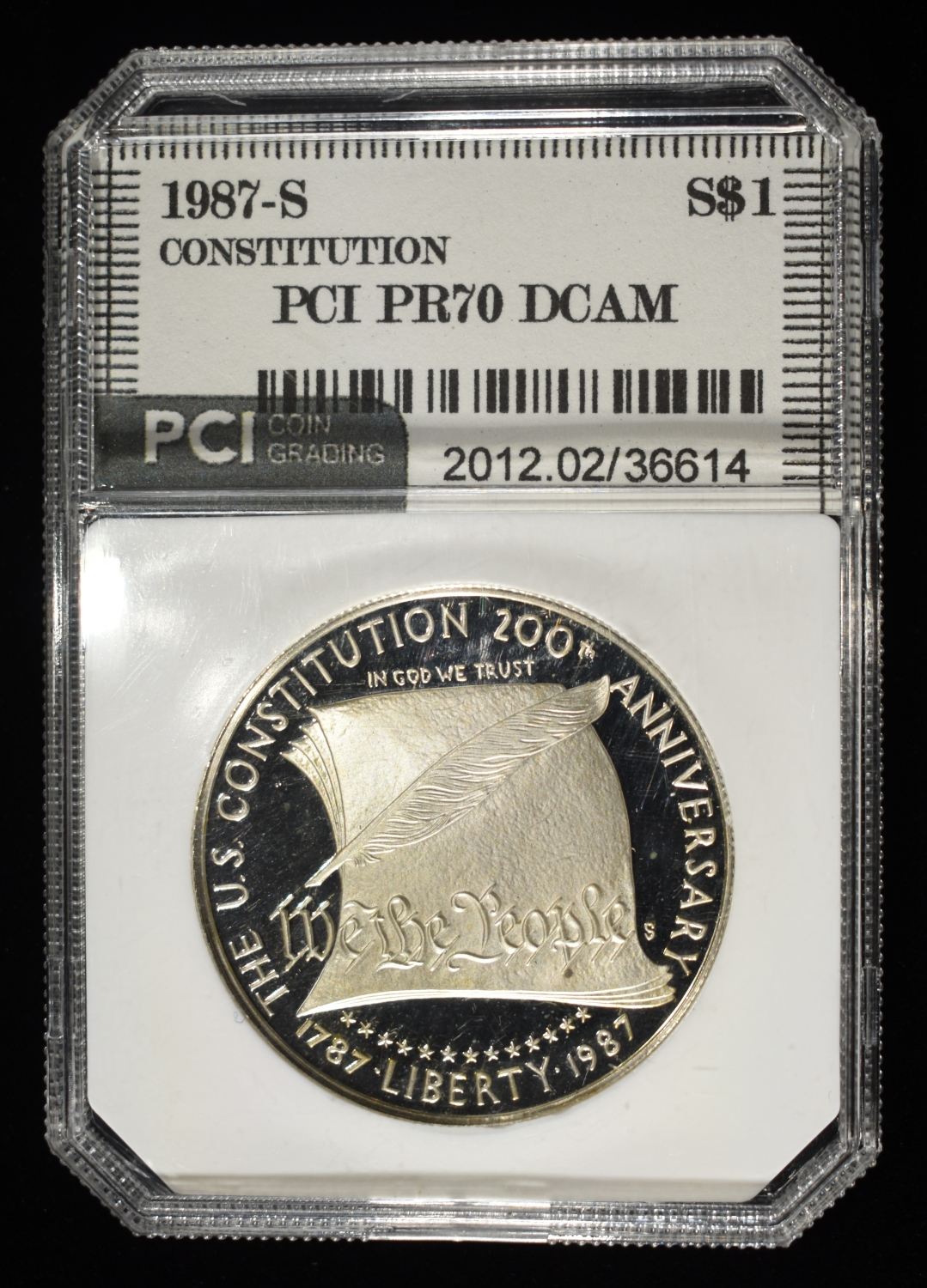 1987-S $1 COMMEM PCI PERFECT GEM PROOF DCAM