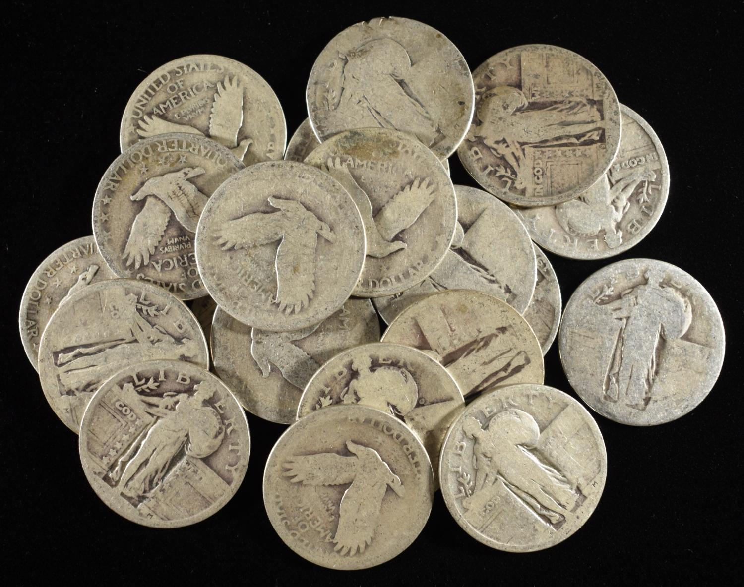 (20) STANDING LIBERTY QUARTERS