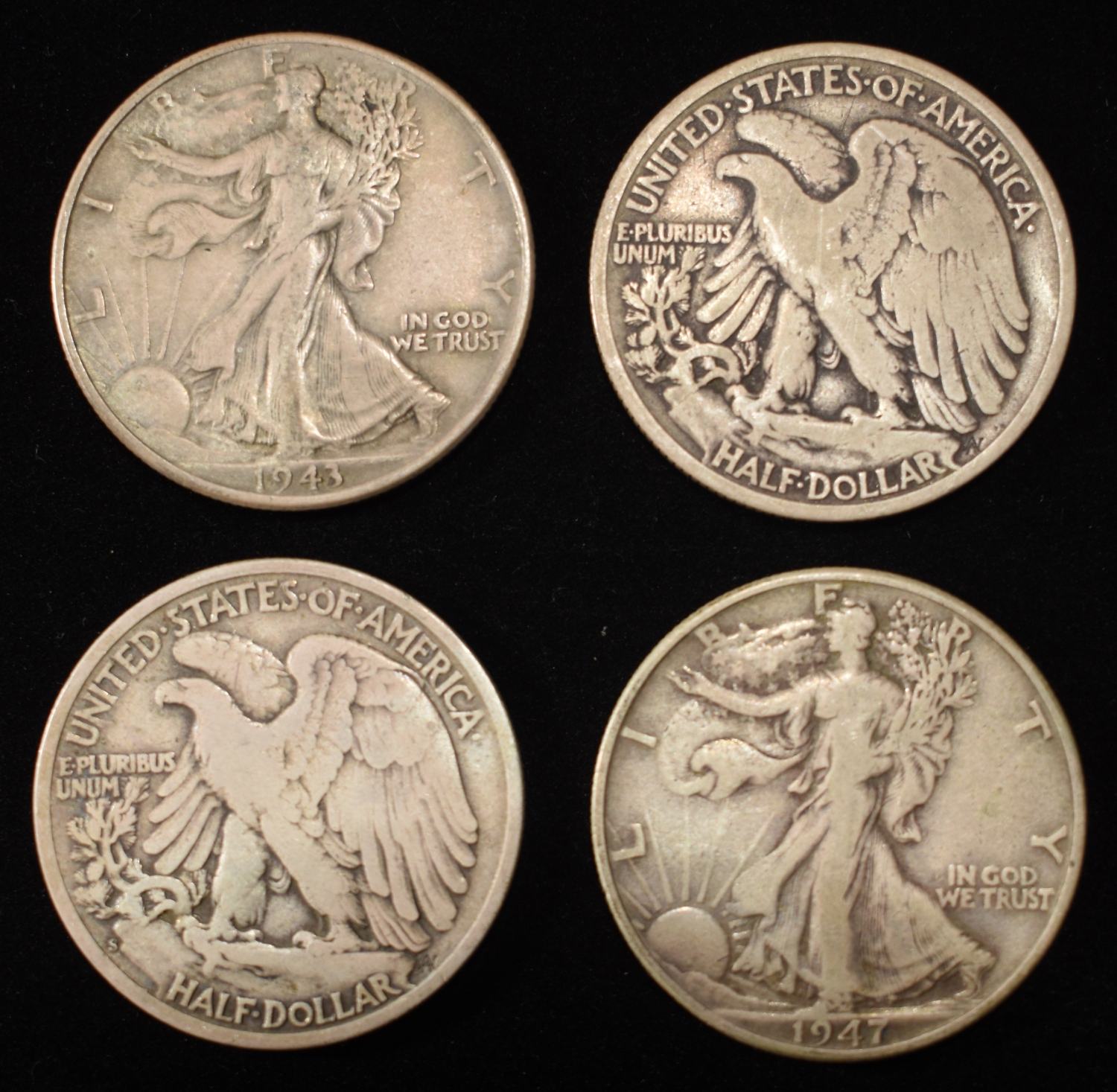 (10) WALKING LIBERTY HALF DOLLARS