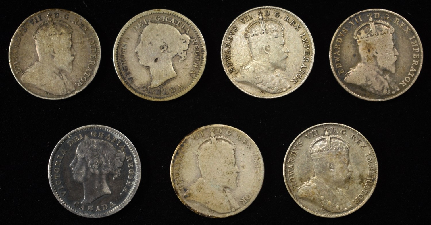 (7) 92.5% SILVER CANADIAN 10 CENTS