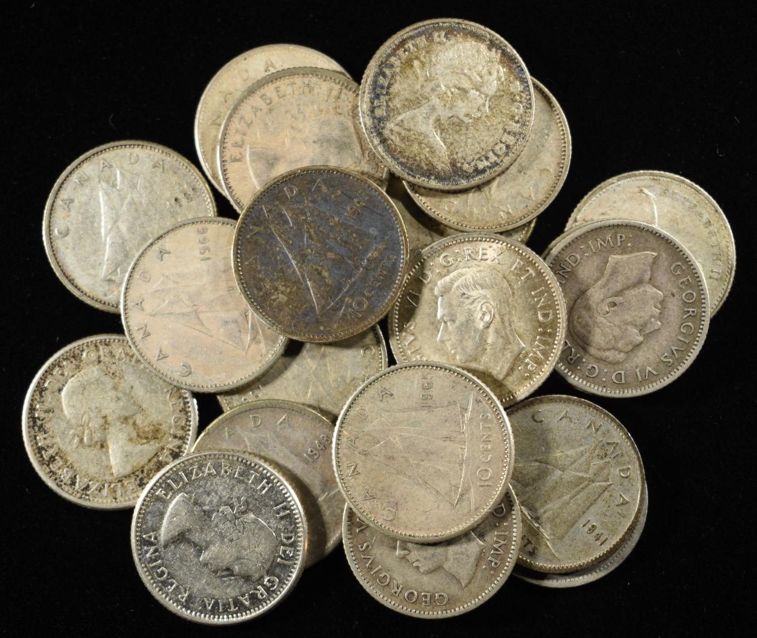 (20) 10C CANADIAN 80% SILVER