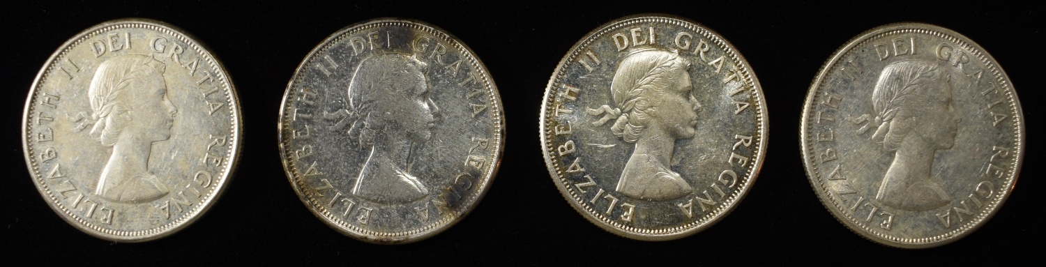 (4) 80% SILVER CANADIAN 50C COINS