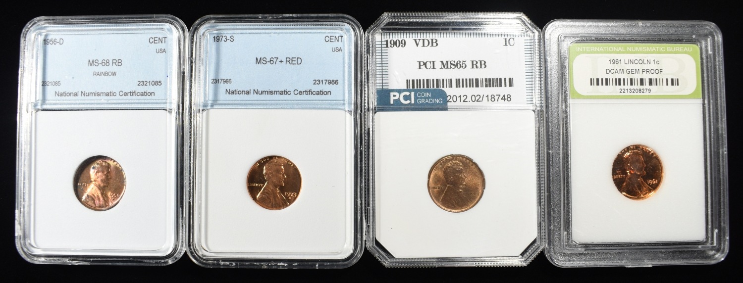 (4) GRADED LINCOLN CENTS