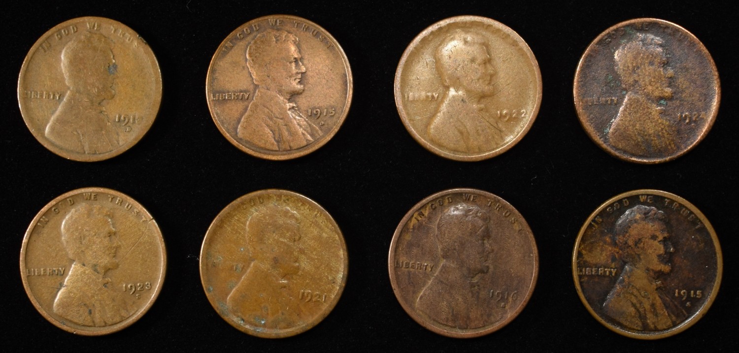 8 NICE EARLY SEMIKEY WHEAT CENTS
