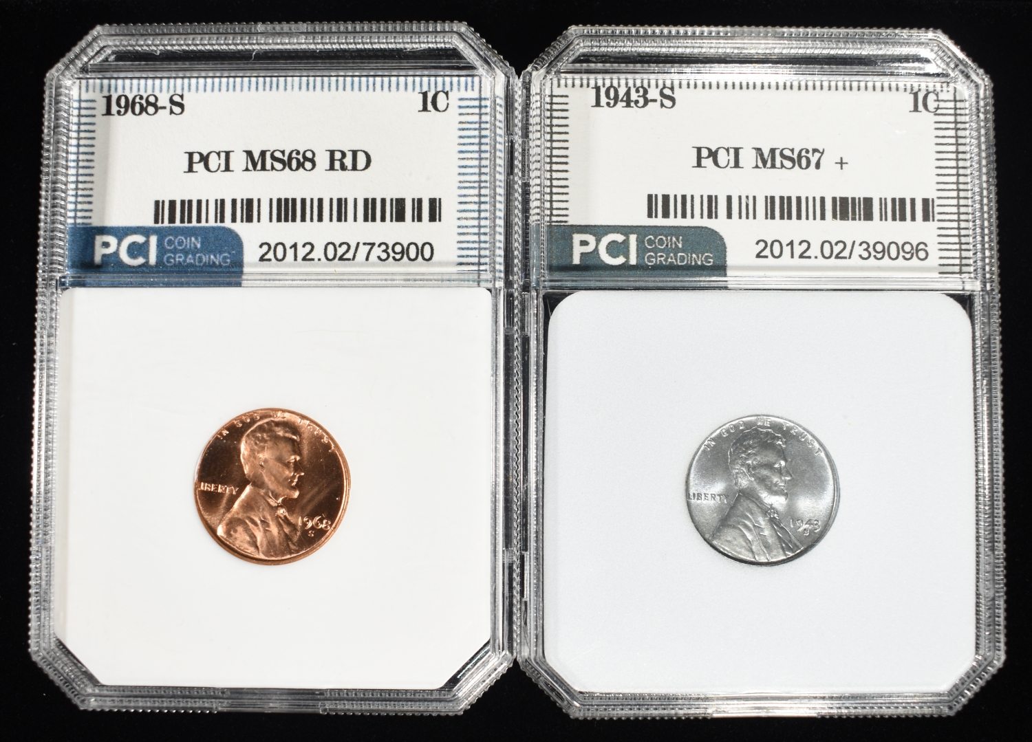 (2) GRADED LINCOLN CENTS